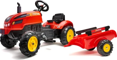 Falk Šlapací traktor 2046AB X-Tractor s vlečkou a otevírací kapotou - červený