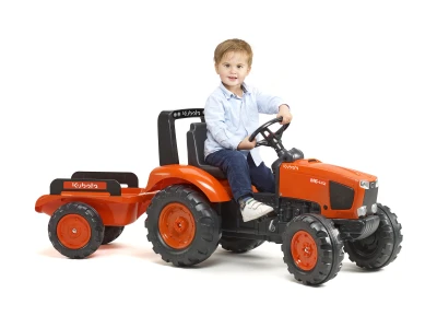 Falk Šlapací traktor 2060AB Kubota M6 s vlečkou