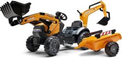 Falk Šlapací traktor 967N Case CE s nakladačem, rypadlem a vlečkou