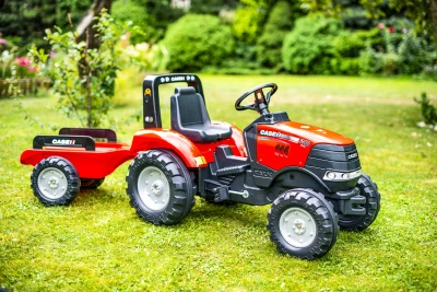 Falk Šlapací traktor 996AB Case IH Puma 240CVX s vlečkou - červený