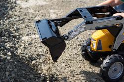 Falk šlapací traktor SUPER LOADER 2025AM s nakladačem a přívěsem - žlutý