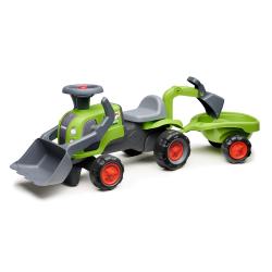 Falk Traktor Baby Claas s čelným nakladačom, bagrom a vlečkou Falk Traktor Baby Claas s čelným nakladačom, bagrom a vlečkou