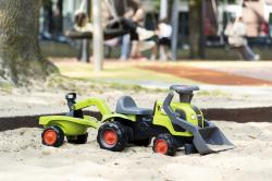 Falk Traktor Baby Claas s čelním nakladačem, bagrem a vlečkou