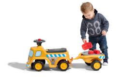 Falk Traktor Baby JCB s volantom, klaksónom a prívesom