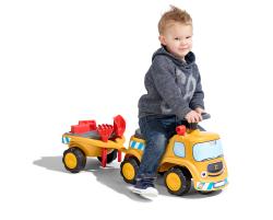 Falk Traktor Baby JCB s volantem, klaksonem a přívěsem