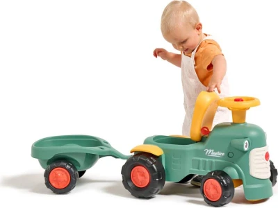 Falk traktor baby Maurice zelený vintage s přívěsem