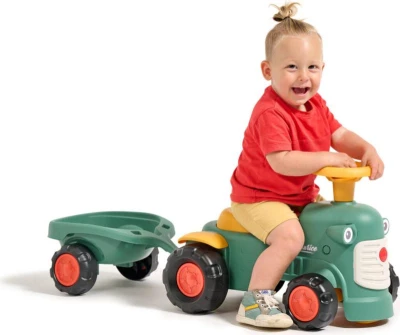 Falk traktor baby Maurice zelený vintage s přívěsem
