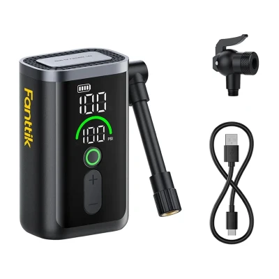 Fanttik X11 Ace černá se žlutými detaily cyklistická pumpa