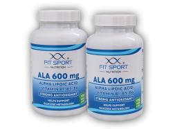 FitSport Nutrition 2x ALA 600mg Alpha Lipoic Acid + Vitamin B1,B5,B6 120 vege caps - Kyselina Alfa Lipoová
