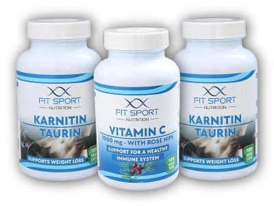FitSport Nutrition 2x Karnitin Taurin 120cp + Vit C 120 cps