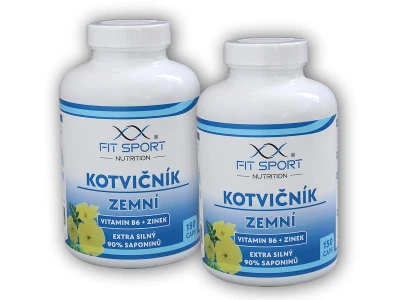 FitSport Nutrition 2x Kotvičník zemní 90% + Vitamin B6 + Zinek 150 kapslí FitSport Nutrition 2x Kotvičník zemní 90% + Vitamin B6 + Zinek 150 kapslí