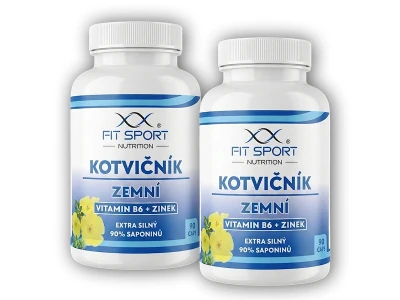 FitSport Nutrition 2x Kotvičník zemní 90% + Vitamin B6 + Zinek 90 kapslí