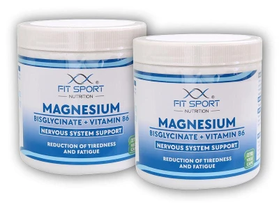 FitSport Nutrition 2x Magnesium Bisglycinate + Vitamin B6 270 vege kapslí - Hořčík