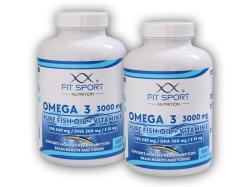 FitSport Nutrition 2x Omega 3 3000mg Pure Fish Oil + Vitamín E 150 softgélov - Rybí olej FitSport Nutrition 2x Omega 3 3000mg Pure Fish Oil + Vitamín E 150 softgélov - Rybí olej