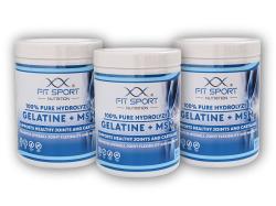 FitSport Nutrition 3x 100% Pure Hydrolyzed Gelatine + MSM 500 kapsúl - Želatína + MSM FitSport Nutrition 3x 100% Pure Hydrolyzed Gelatine + MSM 500 kapsúl - Želatína + MSM