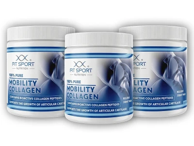 FitSport Nutrition 3x 100% Pure Mobility Collagen 300g Bioaktivní kolagenní peptidy FORTIGEL