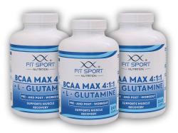 FitSport Nutrition 3x BCAA MAX 4:1:1 + L-Glutamine 240caps