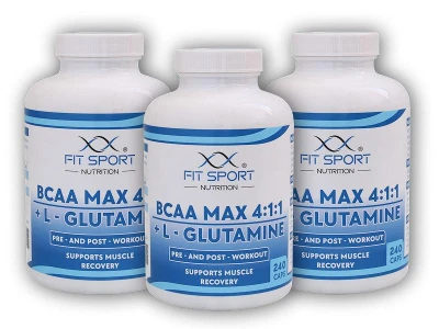 FitSport Nutrition 3x BCAA MAX 4:1:1 + L-Glutamine 240caps