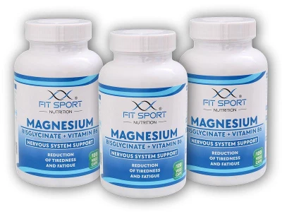 FitSport Nutrition 3x Magnesium Bisglycinate + Vitamin B6 120 vege caps