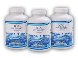 FitSport Nutrition 3x Omega 3 3000mg Pure Fish Oil + Vitamin E 150 softgels - Rybí olej FitSport Nutrition 3x Omega 3 3000mg Pure Fish Oil + Vitamin E 150 softgels - Rybí olej