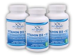 FitSport Nutrition 3x Vitamin D3 + K2 120 vege kapslí