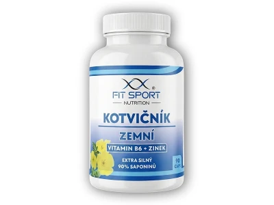 FitSport Nutrition Kotvičník zemní 90% + Vitamin B6 + Zinek 90 kapslí