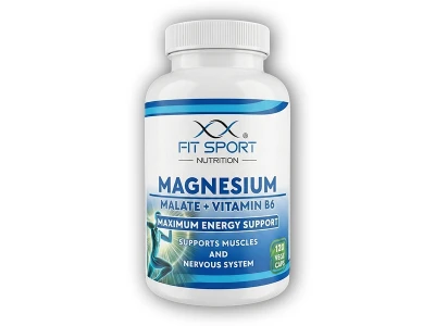 FitSport Nutrition Magnesium Malate + Vitamin B6 120 vege caps - Energy Magnesium - Hořčík Malát