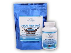 FitSport Nutrition Maxi Pro 750g + Vitamin c 1000 120 tbl