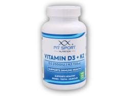 FitSport Nutrition Vitamin D3 + K2 120 vege kapslí FitSport Nutrition Vitamin D3 + K2 120 vege kapslí