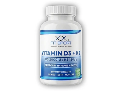 FitSport Nutrition Vitamin D3 + K2 120 vege kapslí