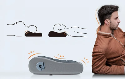 Flextail Zero Pillow šedý nafukovací cestovní polštář