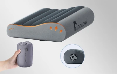 Flextail Zero Pillow šedý nafukovací cestovní polštář