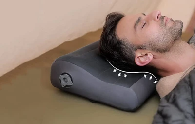 Flextail Zero Pillow šedý nafukovací cestovní polštář