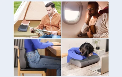 Flextail Zero Pillow šedý nafukovací cestovní polštář