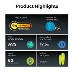 Flextail Ultra Light karimatka s bateriovou pumpou TINY Sleeping Pad R09 AVS - Mummy