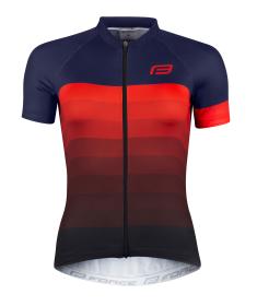 Force ASCENT modro-červený dámsky cyklodres - kr. rukáv
