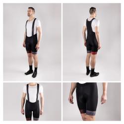 Force ASCENT čierno-sedo-červené cyklošortky s nohavicami a vložkou