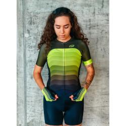 Force ASCENT zeleno-fluo cyklodres - kr. rukáv dres