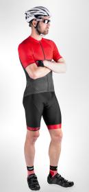 Force B51 černo-červené cyklokraťasy se šráky a vložkou