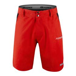 Force BLADE MTB červené šortky s odnímateľnou vložkou