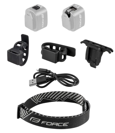 Force Blikačka přední/zadní FLEA 200LM USB, černá