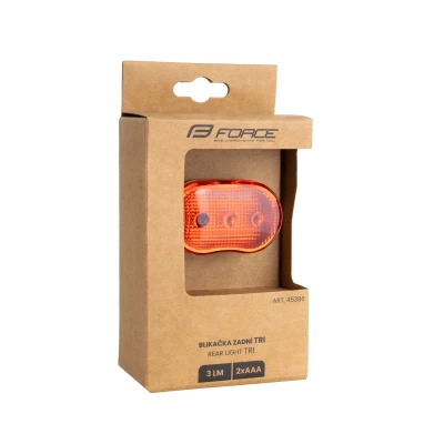 Force Blikačka zadní TRI 3LM 3 LED, baterie (VÝPRODEJ)