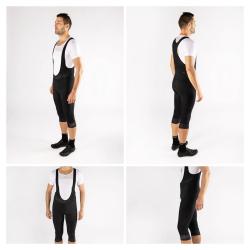 Force BRIGHT černé 3/4 cyklokalhoty se šráky a vložkou