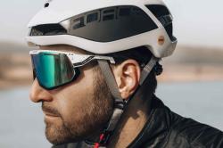 Force ATTIC bielo-čierne cyklistické okuliare - zelené kontrastné sklo + šatka Force