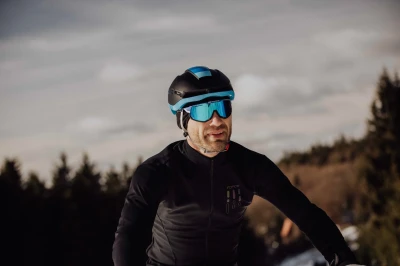 Force ATTIC fialovo-modré cyklistické brýle - modré zrc. sklo