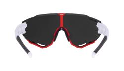 Force CREED bielo-červené, čierne zrkadlové sklá cyklistické okuliare