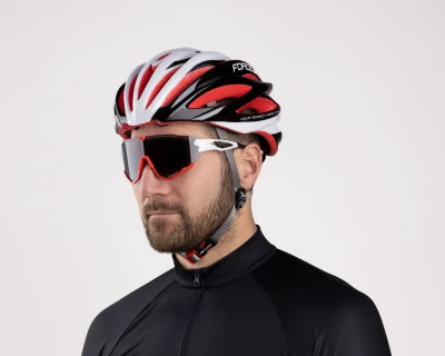 Force CREED bílo-červené, černá zrc. skla cyklistické brýle