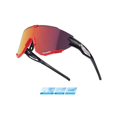 Force CREED černo-červené, červené revo skla cyklistické brýle Force CREED černo-červené, červené revo skla cyklistické brýle