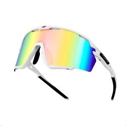 Force CYCLONE bílé cyklistické brýle, modro-fialové sklo