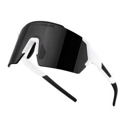 Force ELECTRA biele cyklistické okuliare, čierne zrkadlové sklo